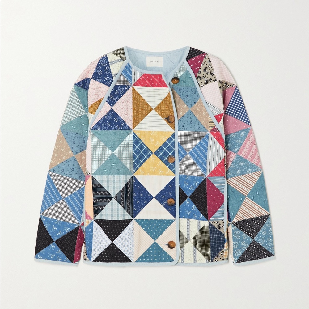 NWT DOEN + NET SUSTAIN Sedona patchwork printed quilted organic cotton jacket